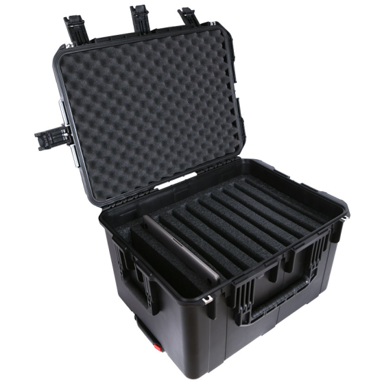 Multiple iPad 12.9 Pro Carrying Case For 9 iPads | Hard-Shell Wheeled Case