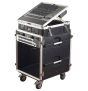  12U Side ATA Molded Pop-Up Console Rack Case w/ Casters