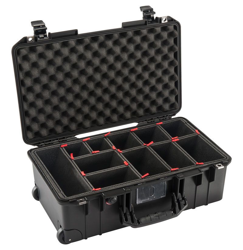 Pelican 1535 Air Tool Foam Kit (Set of 4 Black Foam Inserts, 3 Red Pla